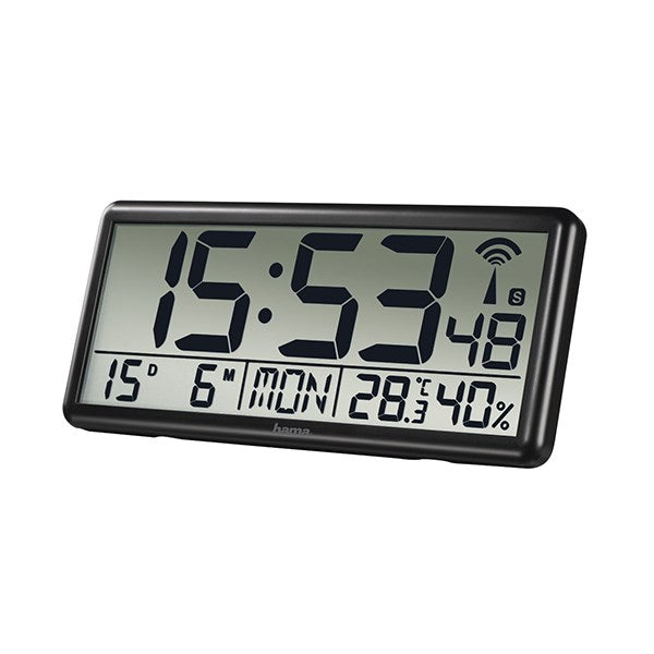 Falióra HAMA Jumbo hőmérővel fekete kép