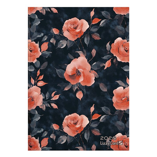 Határidőnapló LIZZY CARD B/6 heti keménytáblás Night roses 2026. kép