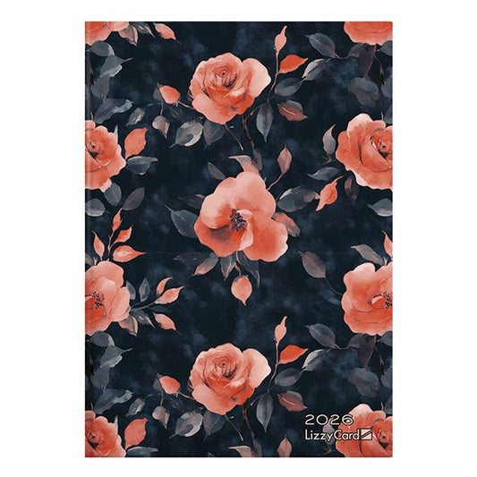 Határidőnapló LIZZY CARD B/6 heti keménytáblás Night roses 2026. kép