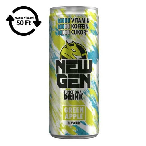 Üdítőital szénsavas HELL Newgen Green apple 0,25L DRS kép