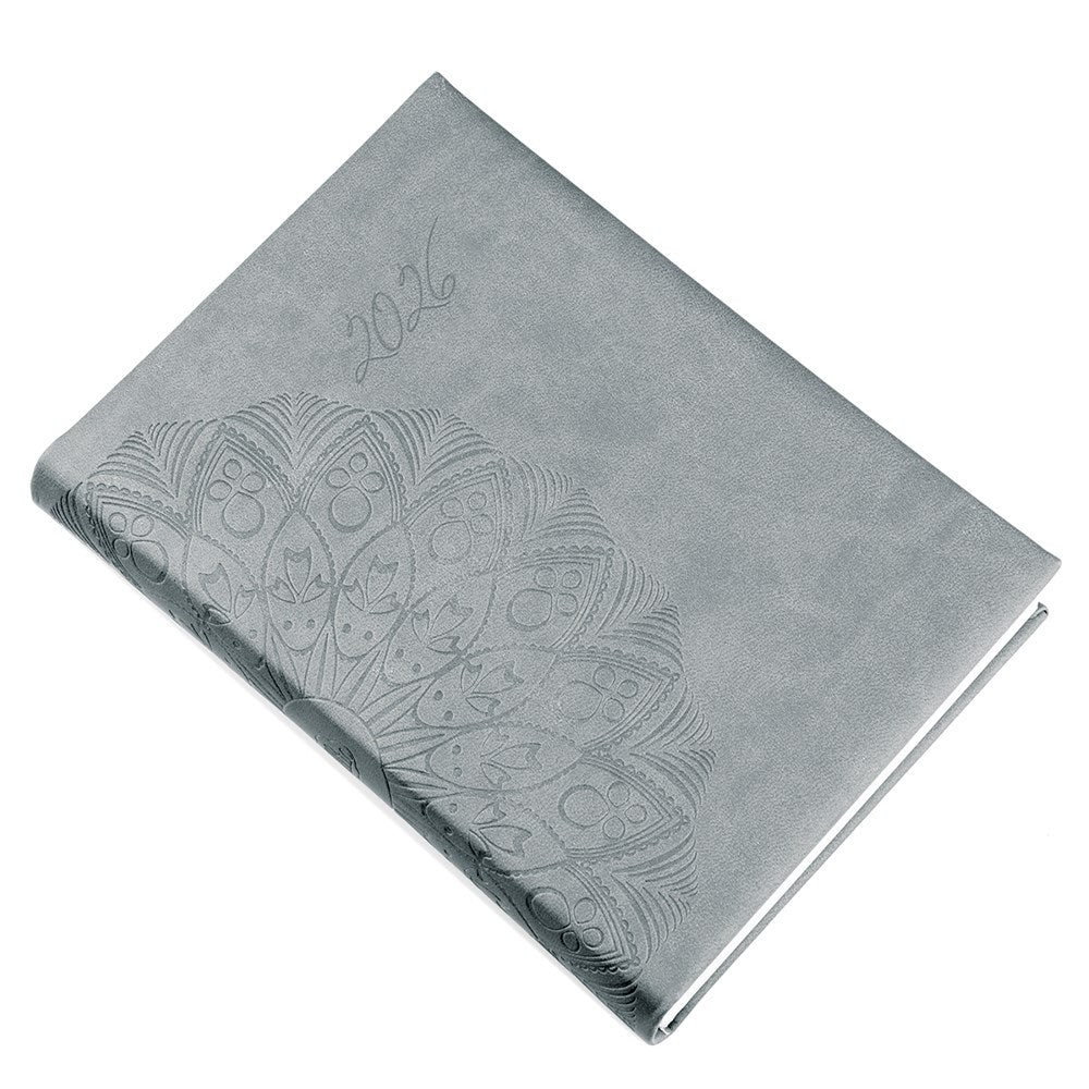 Határidőnapló REALSYSTEM Librobello B/6 napi fehér lapos szürke 2026. kép