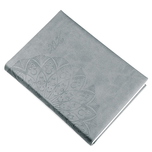 Határidőnapló REALSYSTEM Librobello B/6 napi fehér lapos szürke 2026. kép