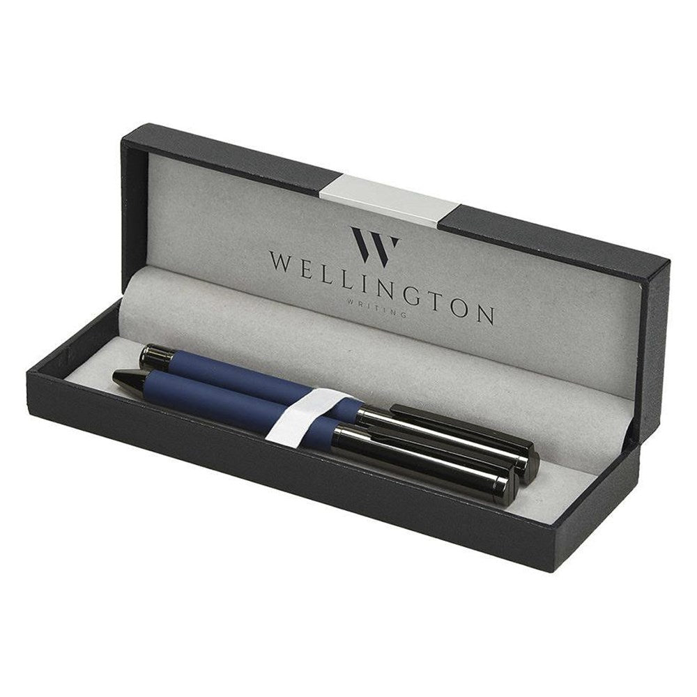 Golyóstoll készlet WELLINGTON Stamford golyóstoll + rollertoll sötétkék díszdobozban kép