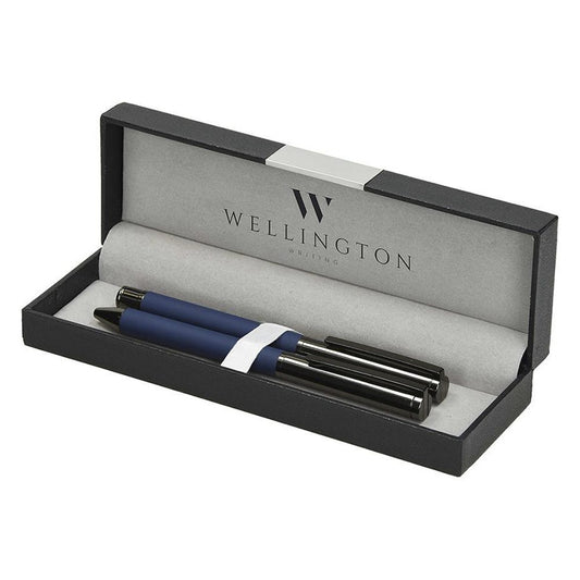 Golyóstoll készlet WELLINGTON Stamford golyóstoll + rollertoll sötétkék díszdobozban kép