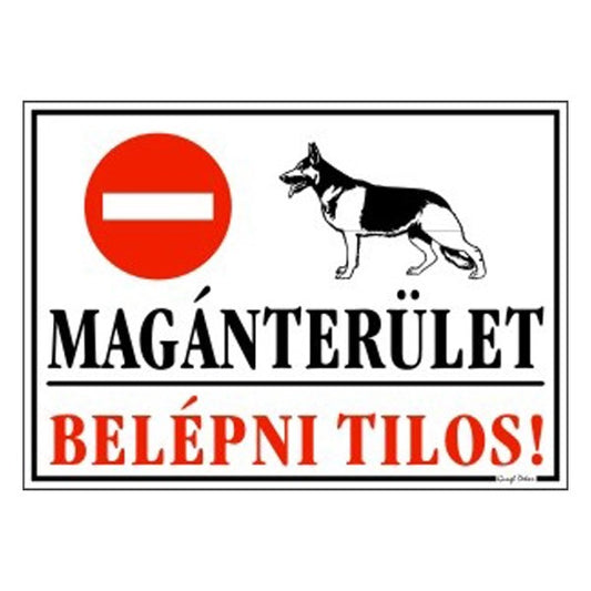 Piktogram Magánterület, belépni tilos! fehér kép