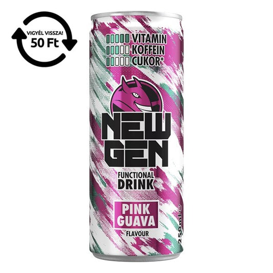 Üdítőital szénsavas HELL Newgen Pink guava 0,25L DRS kép