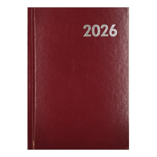 Határidőnapló ALISCA B/6 napi fehér lapos bordó 2026. kép