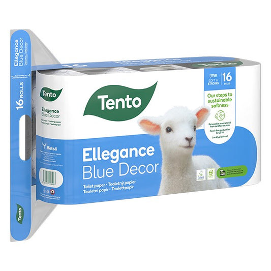 Toalettpapír TENTO Ellegance blue decor mintás 16 tekercses 3 rétegű kép