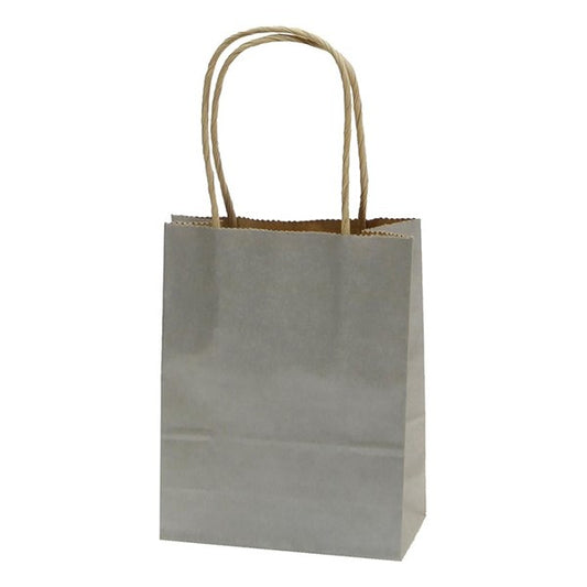 Dísztasak CREATIVE Classic Simple S 12x15x5,5 cm kraft egyszínű ezüst sodort füles kép