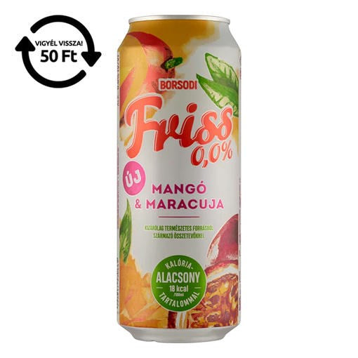 Alkoholmentes sör BORSODI Friss mango-maracuja 0,0% 500 ml DRS kép