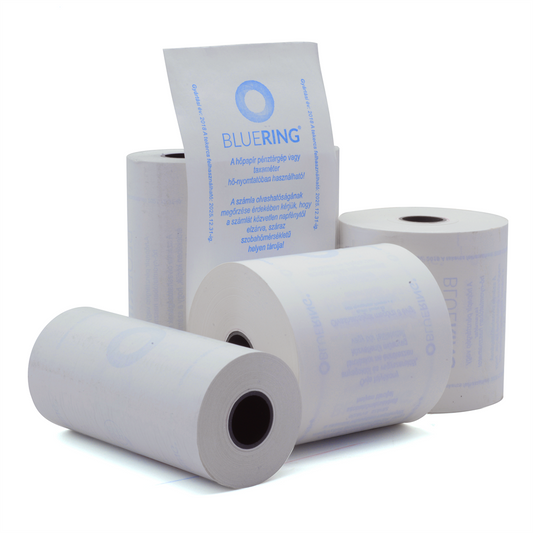 Hőpapír 110 mm széles, 28fm hosszú, cséve 12mm, 5 tekercs/csomag,  ( 110/50 ) BPA mentes Bluering® kép