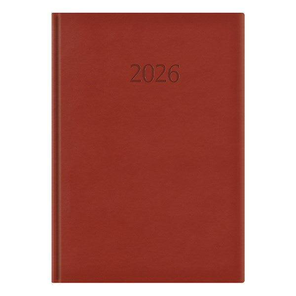Határidőnapló TOPTIMER Wide W024 A/4 napi fehér lapos bordó 2026. kép