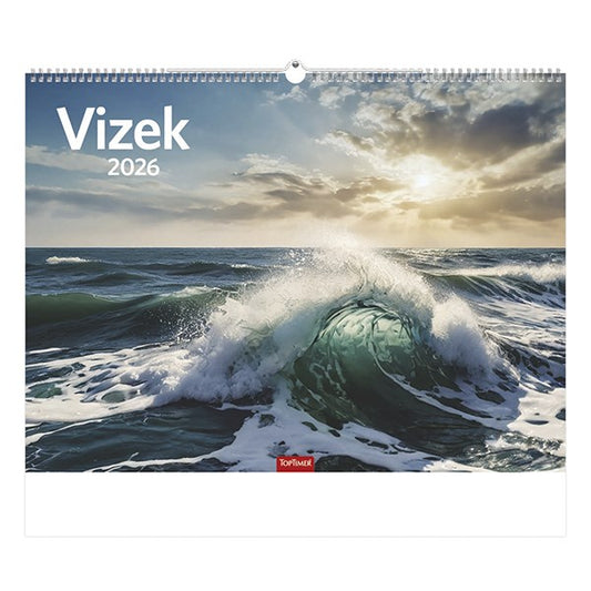 Falinaptár TOPTIMER T093 420x310mm fekvő Vizek 2026. kép