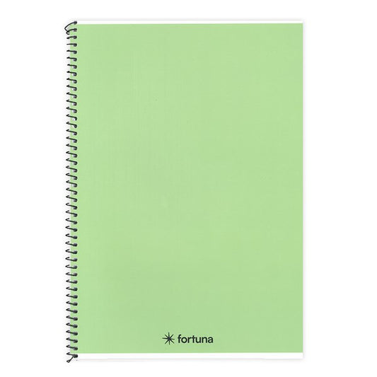 Spirálfüzet vonalas FORTUNA Monocolor A/5 70 lapos pasztell zöld kép