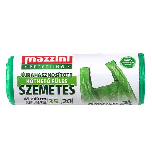 Szemeteszsák újrahasznosított MAZZINI 35L köthető füles 20 darabos kép