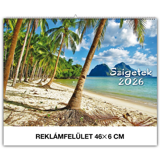 Falinaptár REALSYSTEM 460x320mm fekvő Szigetek 2026. kép