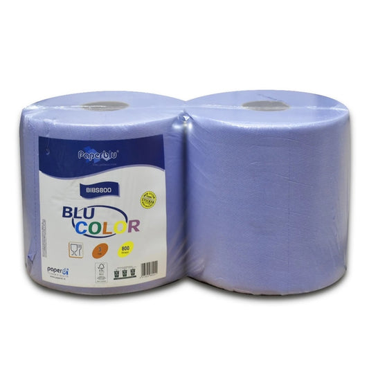 Kéztörlő 3 rétegű tekercses átmérő: 26 cm 100% cellulóz 1 tekercs BLU COLOR Bluering_BIBS800 kék kép