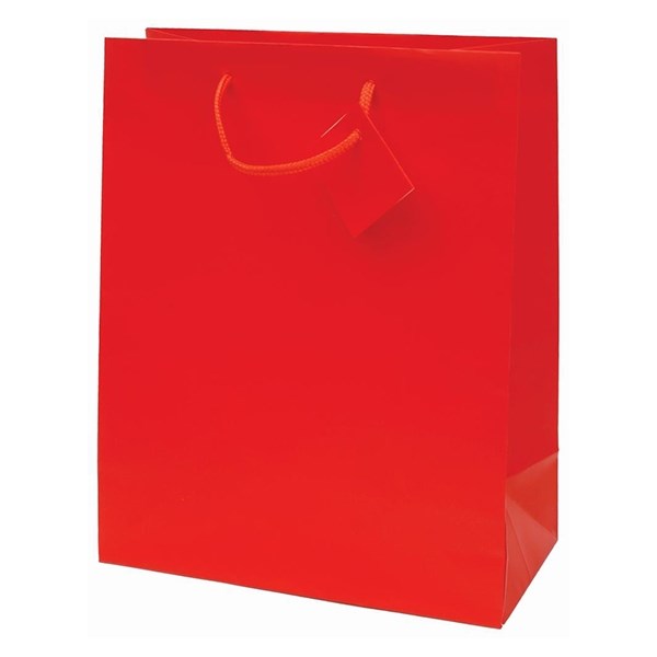 Dísztasak CREATIVE Special Simple L 26x32x12 cm egyszínű piros zsinórfüles kép