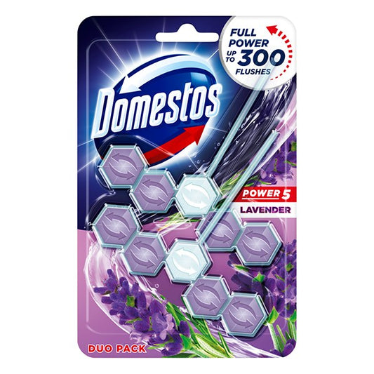 Toalett öblítő DOMESTOS Power5 Lavender 2x50 g kép