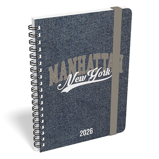 Határidőnapló LIZZY CARD B/6 heti spirálozott gumis Manhattan New York 2026. kép
