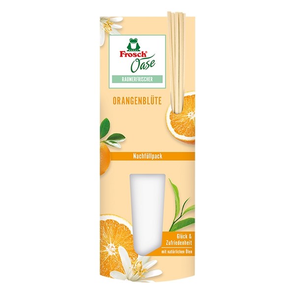 Légfrissítő utántöltő FROSCH Oase narancs pálcikás 90ml kép