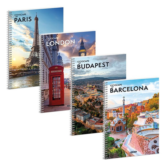 Spirálfüzet kockás ARS UNA Cityscape A/4 60 lapos kép