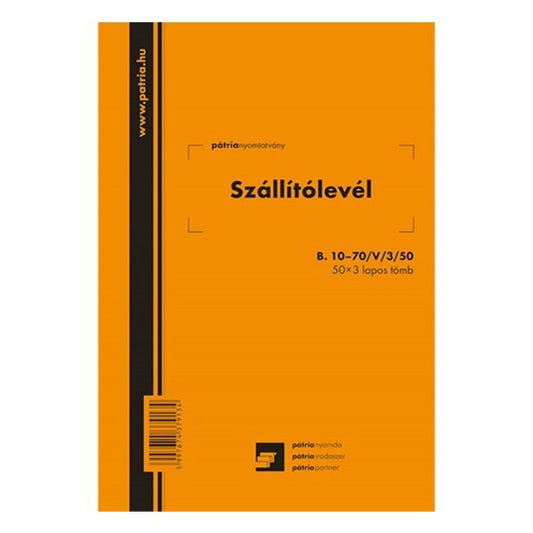 Nyomtatvány szállítólevél A/5 50x3 álló kép