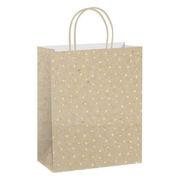 Dísztasak CREATIVE ECO Special Plus XL 33x45x10 cm kraft fóliás apró mintás sodort füles kép