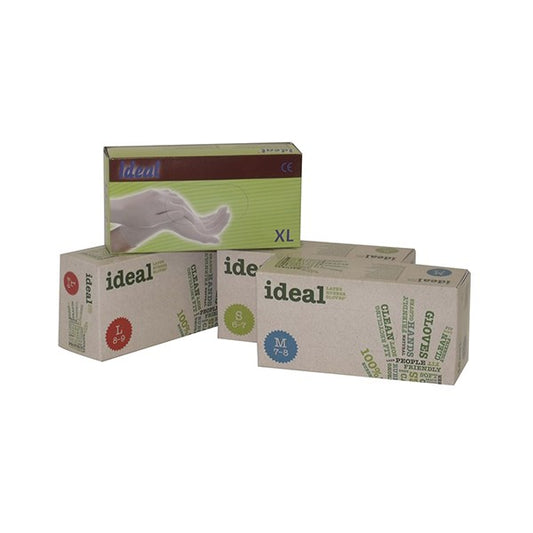 Gumikesztyű egyszer használatos latex púderes fehér XL 10 100 darabos kép