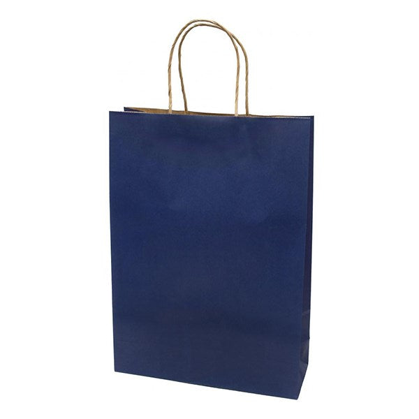 Dísztasak CREATIVE Classic Simple XL 31x42x11 cm kraft egyszínű sötétkék sodort füles kép