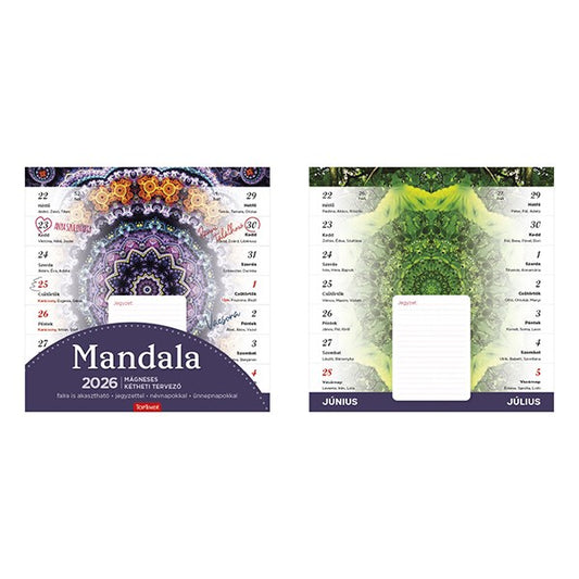 Falinaptár mágneses TOPTIMER T090 220x220mm álló Mandala 2026. kép