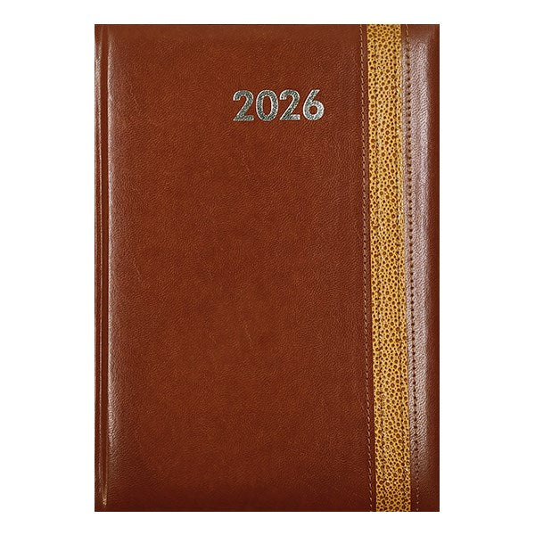 Határidőnapló ALISCA Rebel varrott B/5 napi fehér lapos barna 2026. kép