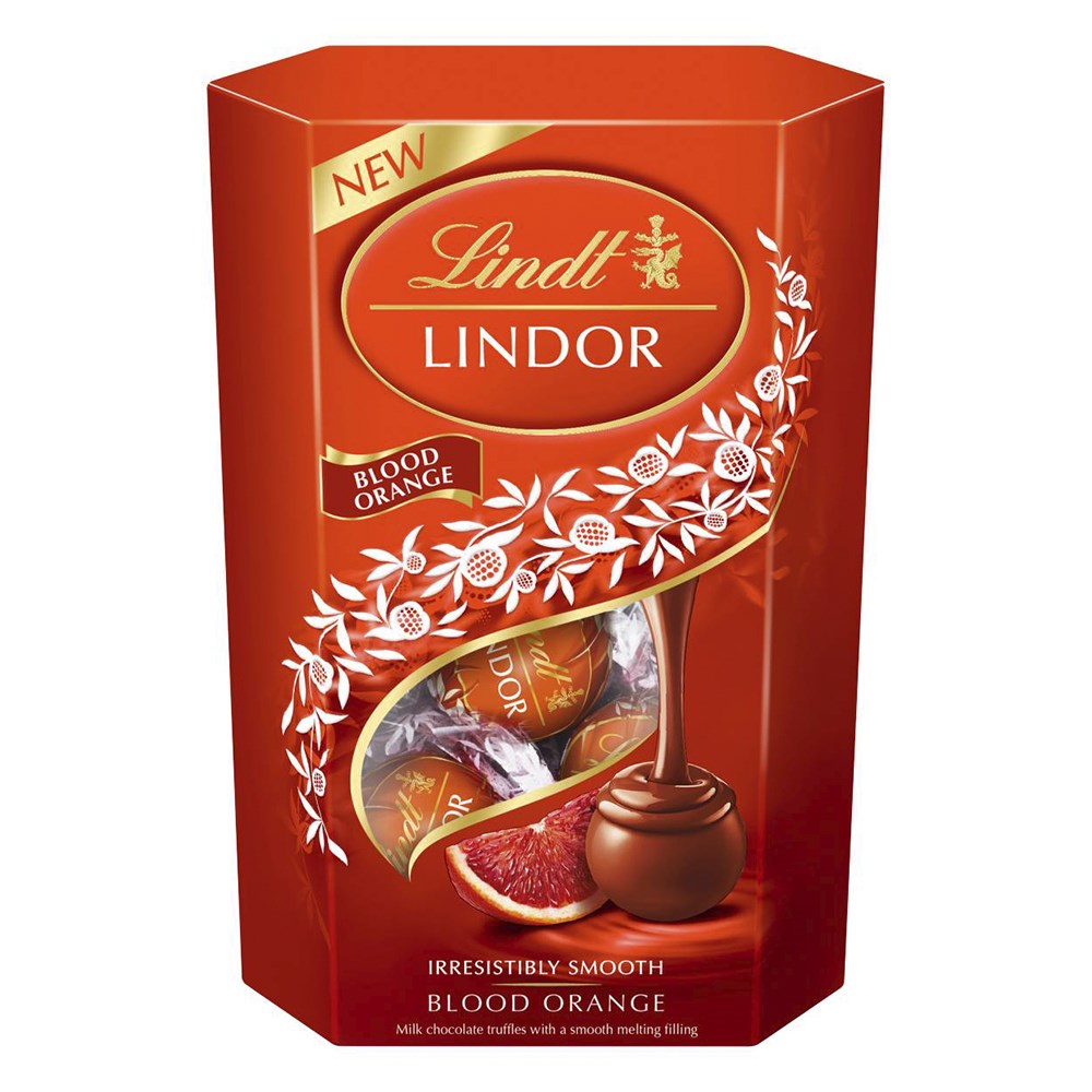Csokoládé LINDT Lindor Orange tejcsokoládé golyók díszdobozban 200 g kép