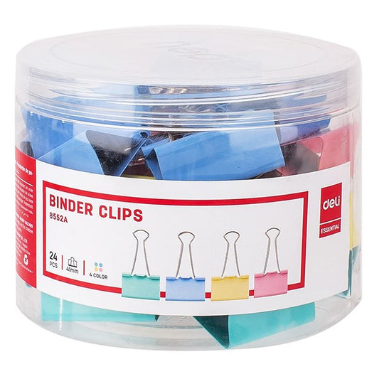 Binder csipesz DELI 41 mm színes 24 darabos kép
