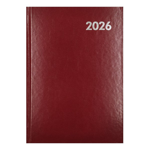 Határidőnapló ALISCA B/5 napi fehér lapos bordó 2026. kép