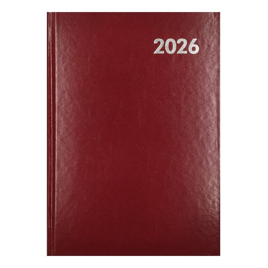 Határidőnapló ALISCA B/5 napi fehér lapos bordó 2026. kép