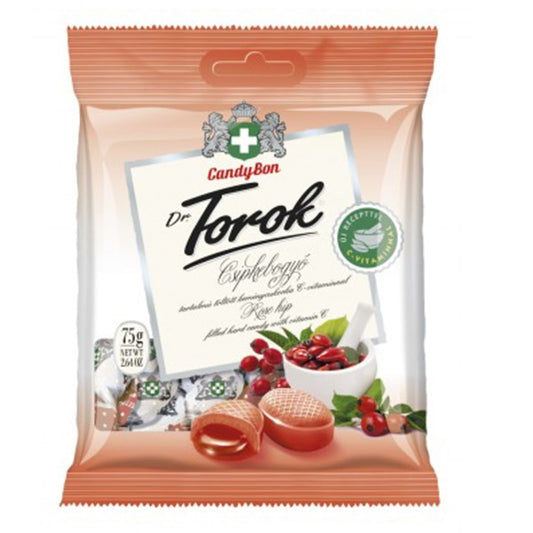 Töltött keménycukorka DR. TOROK csipkebogyóval és C-vitaminnal 75 g kép