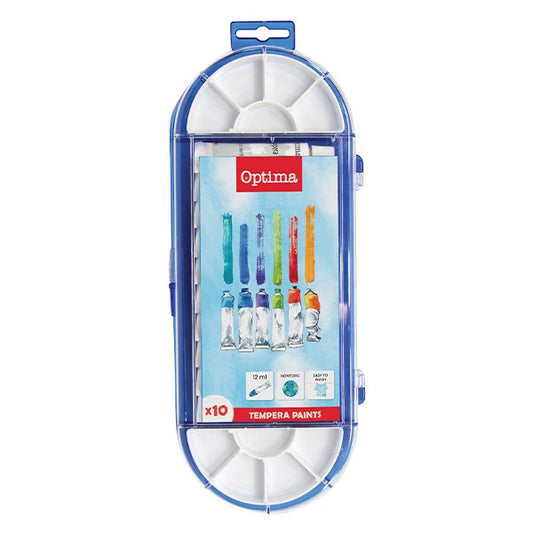 Tempera OPTIMA 10 ml színes színkeverő palettával 10 darabos kép