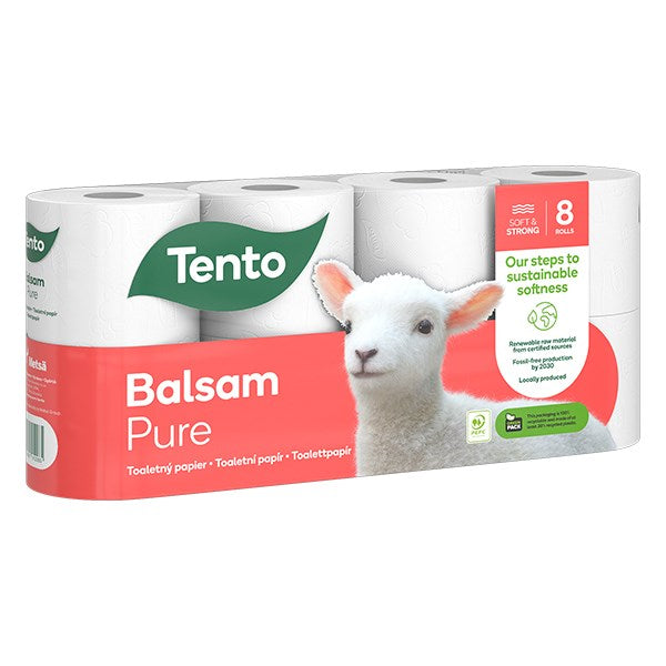 Toalettpapír TENTO Balsam pure fehér 8 tekercses 3 rétegű kép
