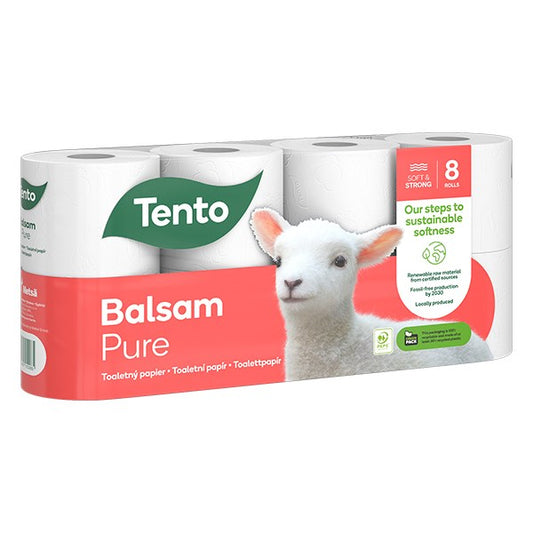 Toalettpapír TENTO Balsam pure fehér 8 tekercses 3 rétegű kép