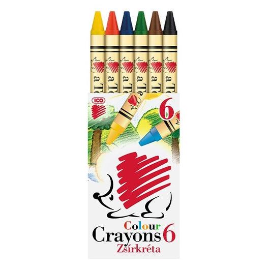 Zsírkréta ICO Süni kerek hegyezett 6 színű kép
