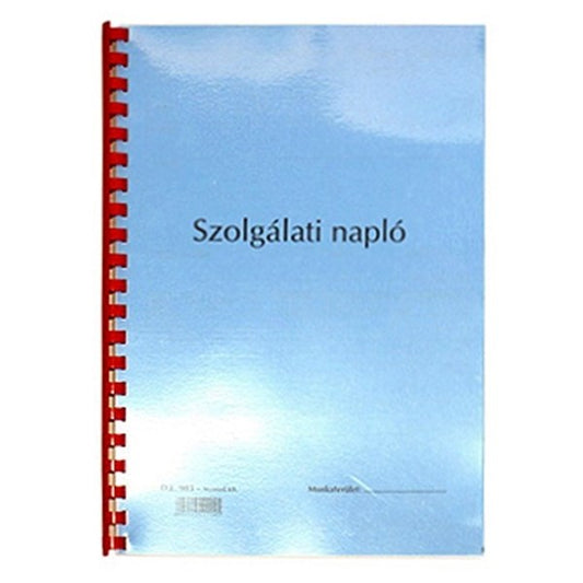 Nyomtatvány szolgálati napló/őrnapló A/4 kép