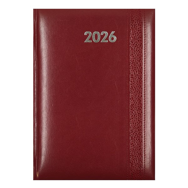 Határidőnapló ALISCA Rebel varrott B/5 napi fehér lapos bordó 2026. kép