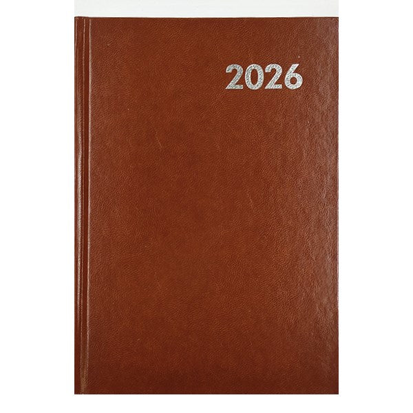 Határidőnapló ALISCA A/5 napi fehér lapos barna 2026. kép