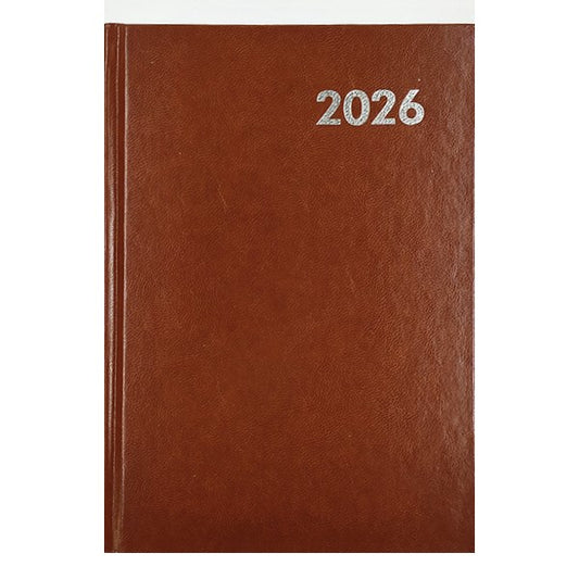 Határidőnapló ALISCA A/5 napi fehér lapos barna 2026. kép