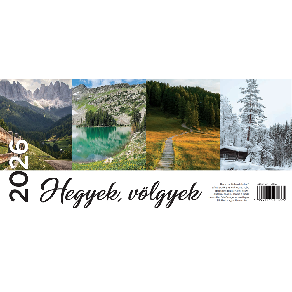 Asztali naptár képes, 295mmx140mm, álló tartóval 2026. kép