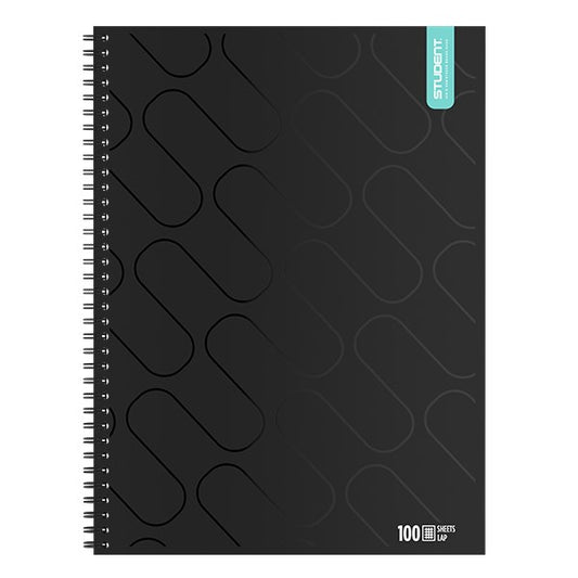 Spirálfüzet kockás ICO Student Black Prémium A/4 100 lapos kép