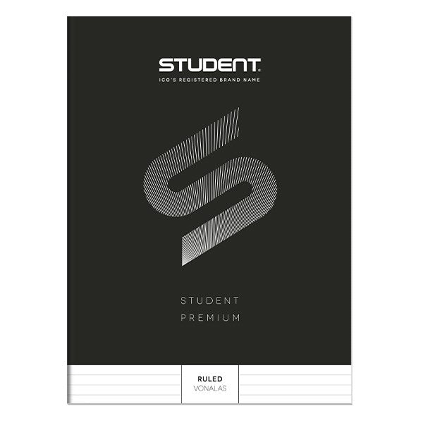 Füzet vonalas ICO Student Black Prémium A/4 80 lapos kép