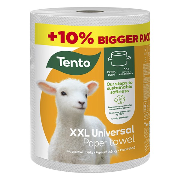 Kéztörlő tekercses háztartási TENTO Universal XXL 75 m 1 tekercses 2 rétegű kép