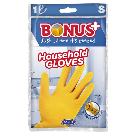 Gumikesztyű BONUS háztartási latex sárga S kép